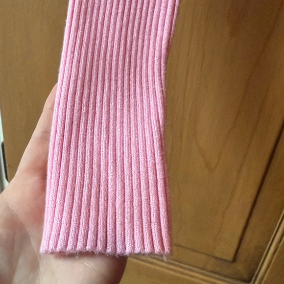 Pink Ribbed Zip-Up Sweater - Picture 5 of 7
